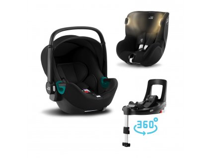 Britax Römer Autosedačka set Baby-Safe 3 i-Size+základňa Flex Base Isense+Autosedačka Dualfix iSense, Space Black