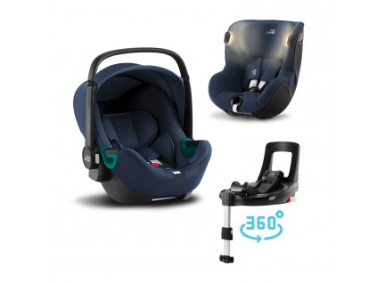 Autosedačka set Baby-Safe 3 i-Size+Báze Flex Base Isense+Autosedačka Dualfix iSense, Indigo Blue