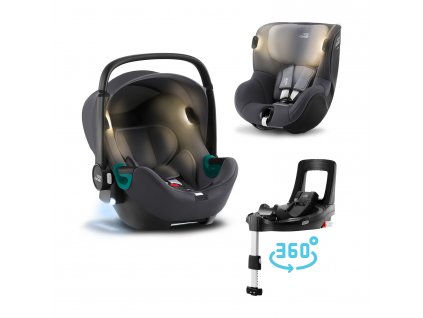 Autosedačka set Baby-Safe iSense+Báze FLEX BASE Isense+autosedačka DUALFIX iSense, Midnight Grey