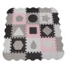 MILLY MALLY Hracia penová podložka puzzle čísla Jolly 3x3 Shapes ružovo-sivá