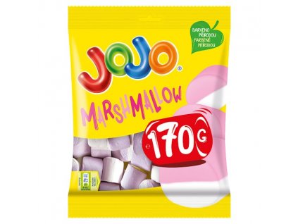 JOJO Marshmallow penové cukríky s príchuťou jahody a vanilky 170g