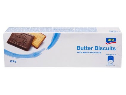ARO maslové sušienky s mliečnou čokoládou 125g