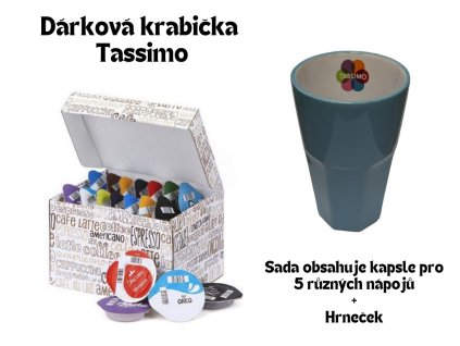 Darčeková krabička Tassimo + Hrnček modrý