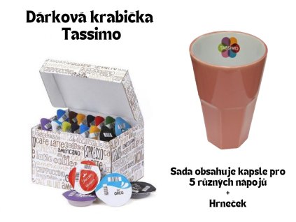 Darčeková krabička Tassimo + Hrnček ružový