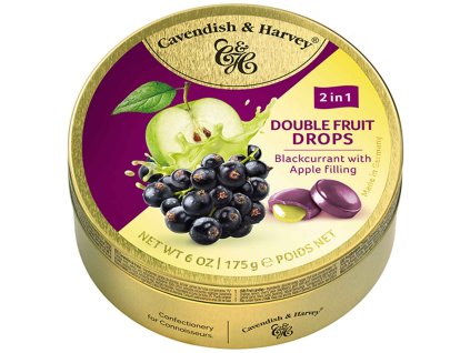Cavendish & Harvey Double Fruit Drops Blackcurrant with Apple Filling 175g