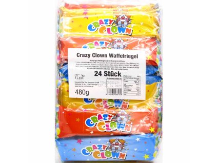 Crazy Clown Waffelriegel Kakaové oblátky 24 x 20 g