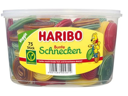 Haribo Bunte Schnecken ovocné slimáky vegetariánske 75 ks 1200g