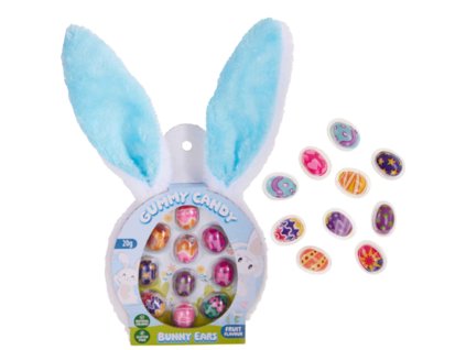 Becky's Bunny Ears ovocné želé cukríky 20 g + svetlo modré uši
