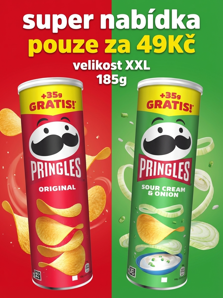 Akce Pringles XXL - pouze za 49Kč