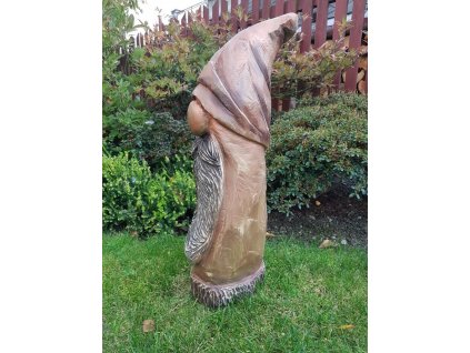 29215 1 drevena socha zimni trpaslik 60 cm