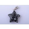 56091 privesek obsisian vlockovy hvezda 21x21x6mm