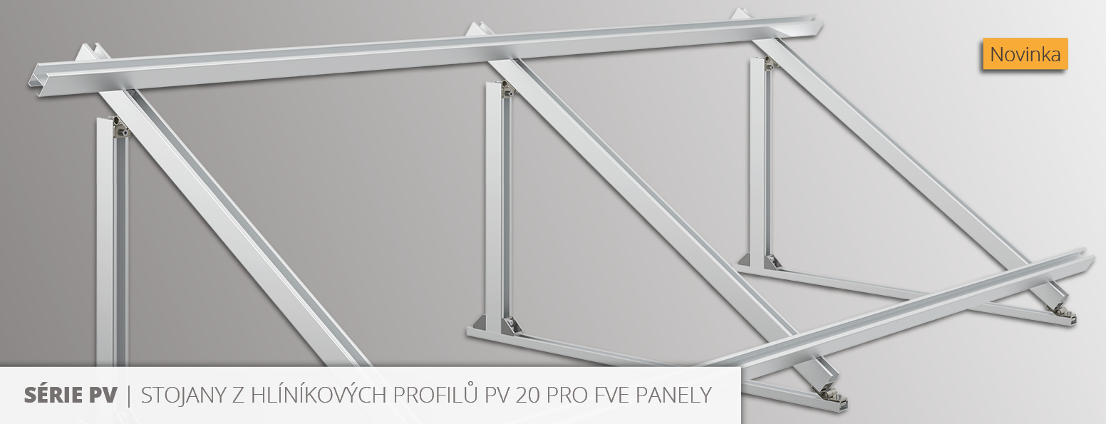Stojany pro FVE panely z profilů PV20