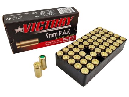 Startovací náboje 9mm pistole 50ks Pobjeda Victory NOVÉ