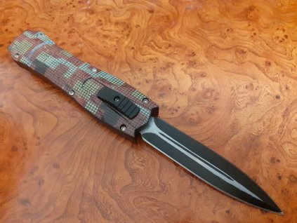 Vystřelovací nůž KYDY Digital Green-Brown Switch Blade