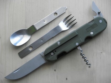 BW otevírací nůž s příborem a otevírákem