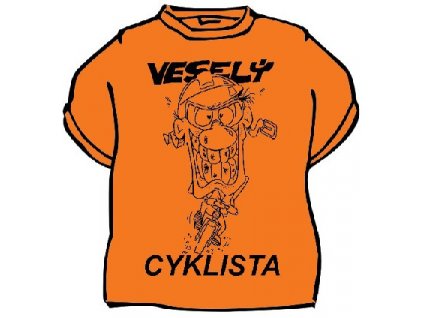 Veselý cyklista - černé, nebo melírované triko