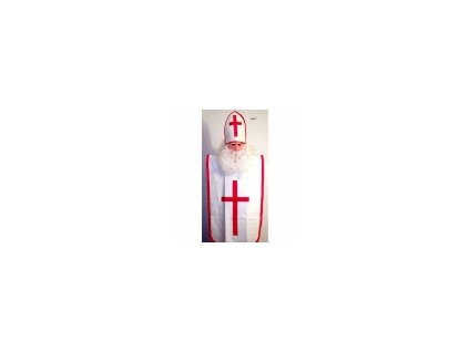 Mikulášský plášť bílý s křížem