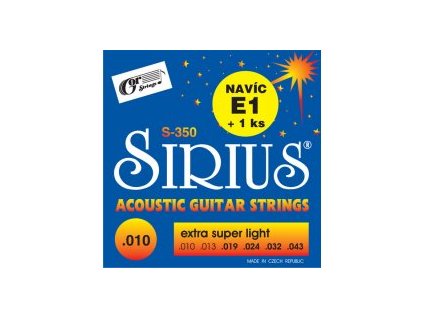 SIRIUS S-350 – SADA STRUN NA AKUSTICKOU KYTARU (.010 - .043)