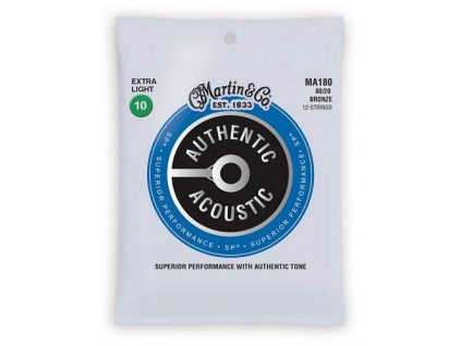 MARTIN Authentic SP 80/20 Bronze 12-String Extra Light Struny pro dvanáctistrunnou kytaru