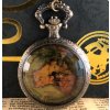 Retro kapesní el. Quartz hodinky s mapou - na řetízku.