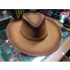 Kožený klobouk westernový žíhaný - velmi pěkný v.55