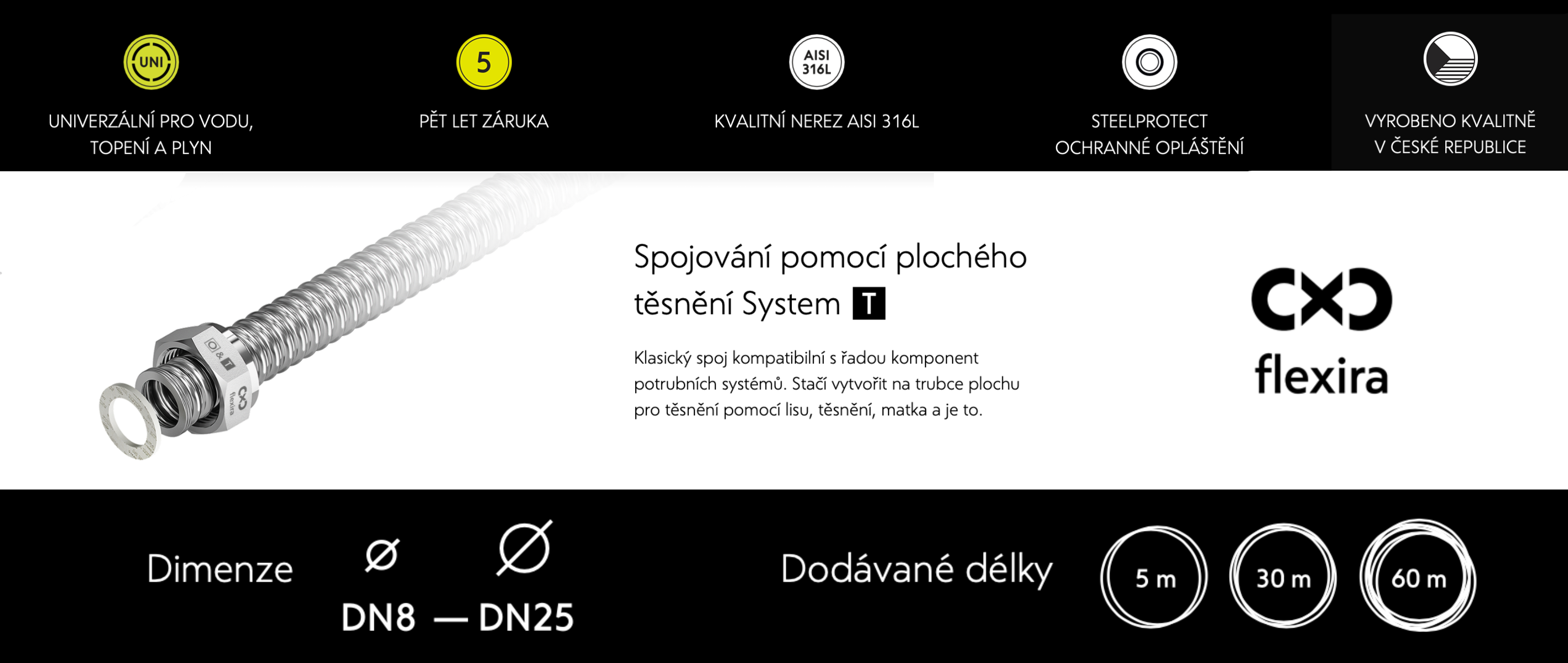 Flexira Nerezový vlnovec