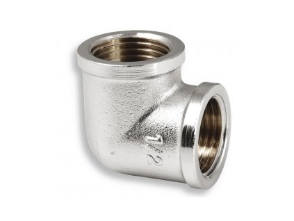 Mosazné koleno FF 90° chromované
