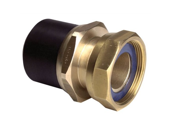 Přechodka PE:mosaz (CW617N), převlečná matice