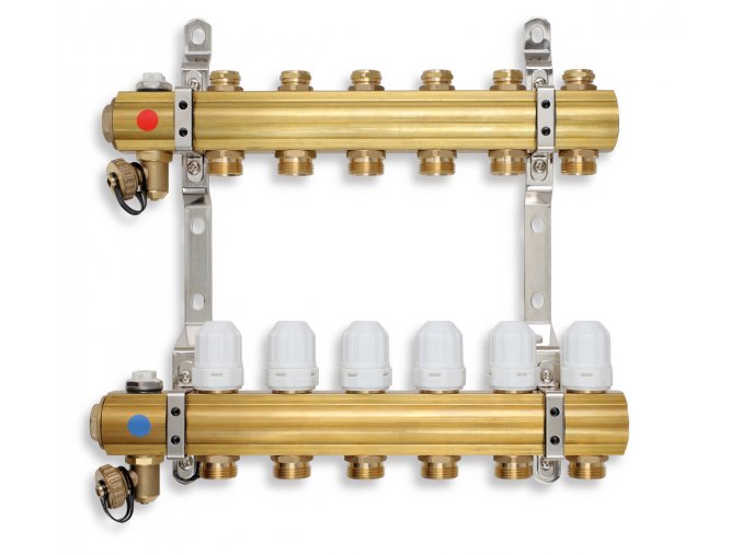 ROZDĚLOVAČ S REGULAČNÍMI, TERMOST. A MECH. VENTILY
