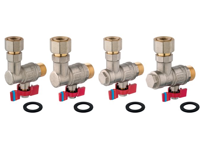 Sada kulových kohoutů pro připojení kotle