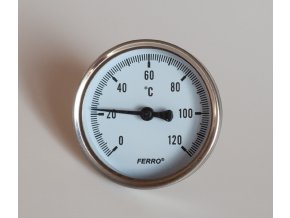 Teploměr bimetalový zadní vývod 0-120°C Ferro