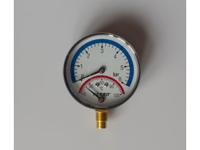 Termomanometr spodní vývod 0-6 bar 0-120°C Ferro