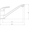 DŘEZOVÁ STOJÁNKOVÁ BATERIE METALIA ECO+ CHROM rozměry 57091