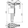 Napouštěcí ventil boční A150 rozměry