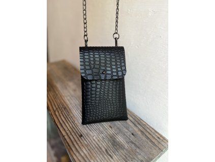 KAPSIČKA NA MOBIL, černý krokodýl