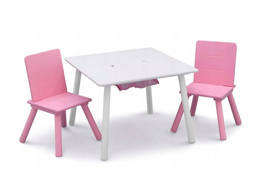 Detský biely stôl so stoličkami