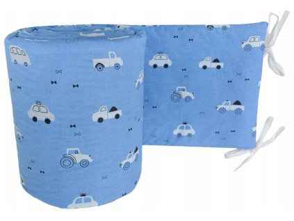 Mantinel do postieľky 180x30 modrá-autíčka