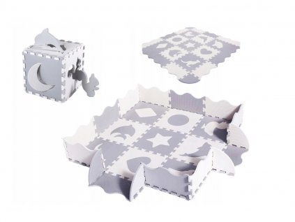 Penová podložka na hranie Puzzle white