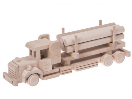 Eko drevená hračka Natural - kamión s drevom