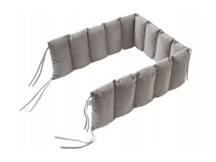 Sivý jednofarebný mantinel do postieľky Modul Velvet 180x25