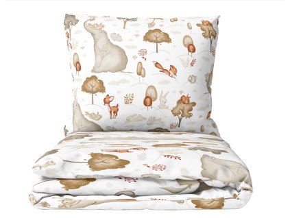 Bavlnené detské obliečky 120x90 béžový slon
