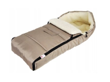 Béžový fusak do kočíka BabyLux ovčia vlna 105 cm