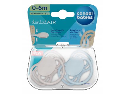 Symetrický cumlík Canpol Babies DentalAir 0-6 m 2 ks