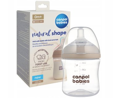Canpol Babies novorodenecká fľaša 150 ml Natural Shape