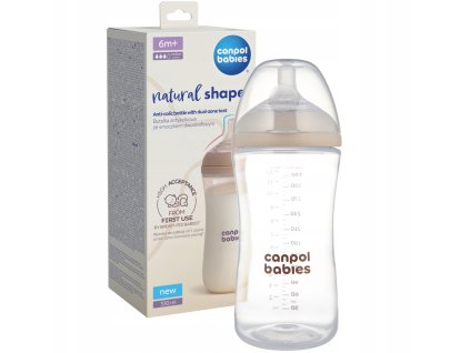 Canpol Babies fľaša 330 ml Natural Shape 6m+