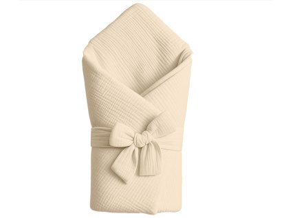 Béžová jednofarebná zavinovačka s mašľou