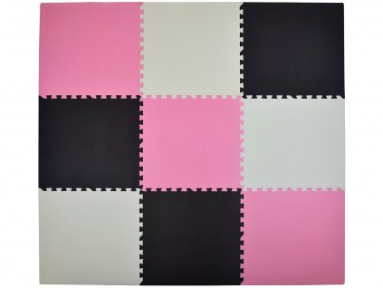 Penová podložka na hranie Puzzle XXL 180x180 cm ružové