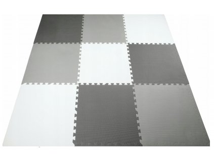 Penová podložka na hranie Puzzle XXL 180x180 cm sivá/biela/čierna