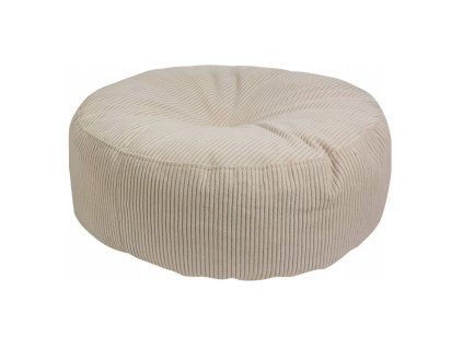 Okrúhla textilná pufa Rolly - béžová