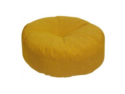 Okrúhla textilná pufa Rolly - horčicová